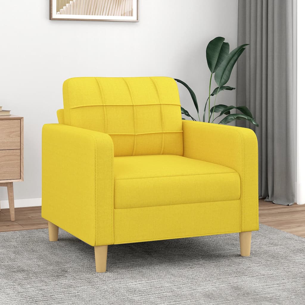 vidaXL Sillón de tela amarillo claro 60 cm