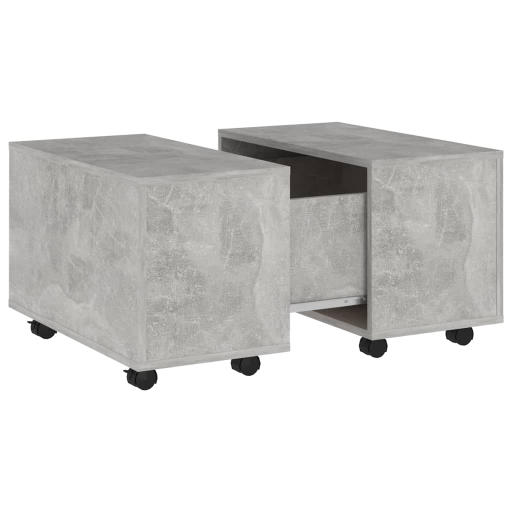 vidaXL Mesa de centro madera contrachapada gris hormigón 60x60x38 cm