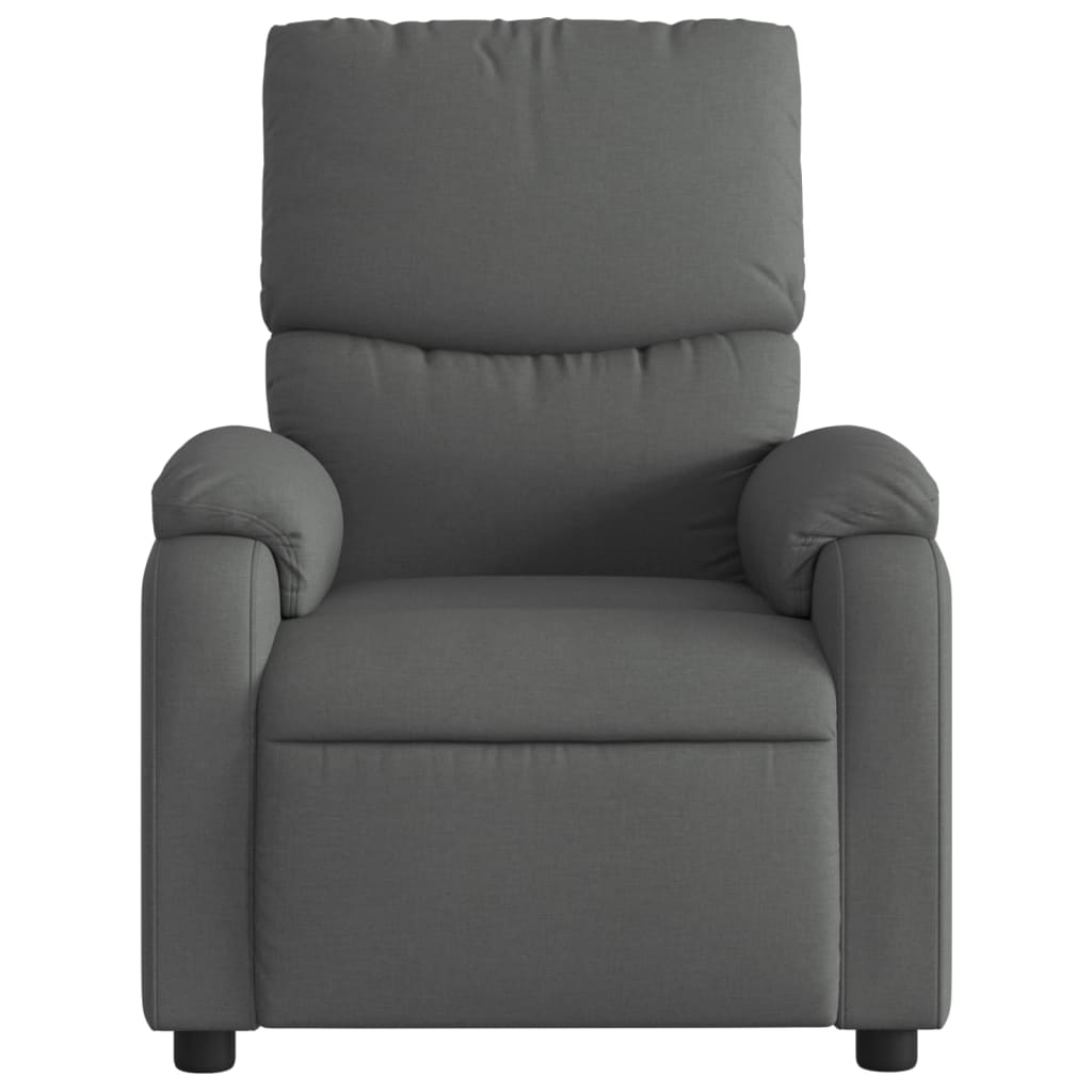 vidaXL Sillón reclinable de tela gris oscuro