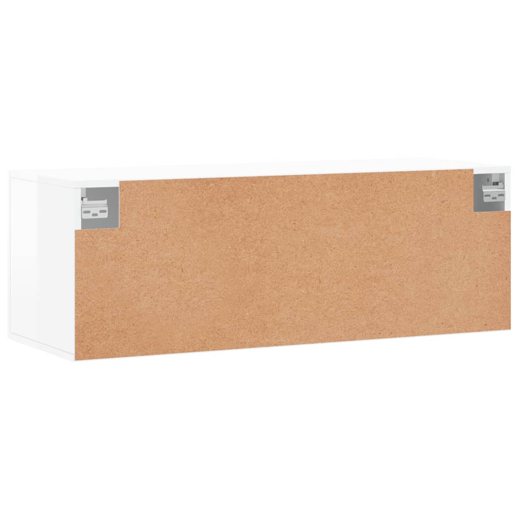 vidaXL Armario de pared madera ingeniería blanco brillo 100x36,5x35 cm