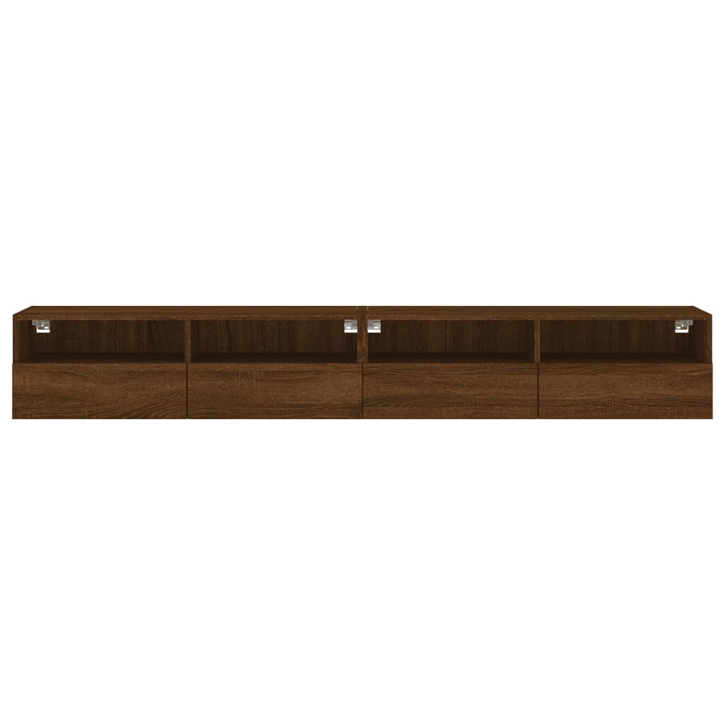 vidaXL Muebles de pared para TV 2 uds madera roble marrón 100x30x30 cm