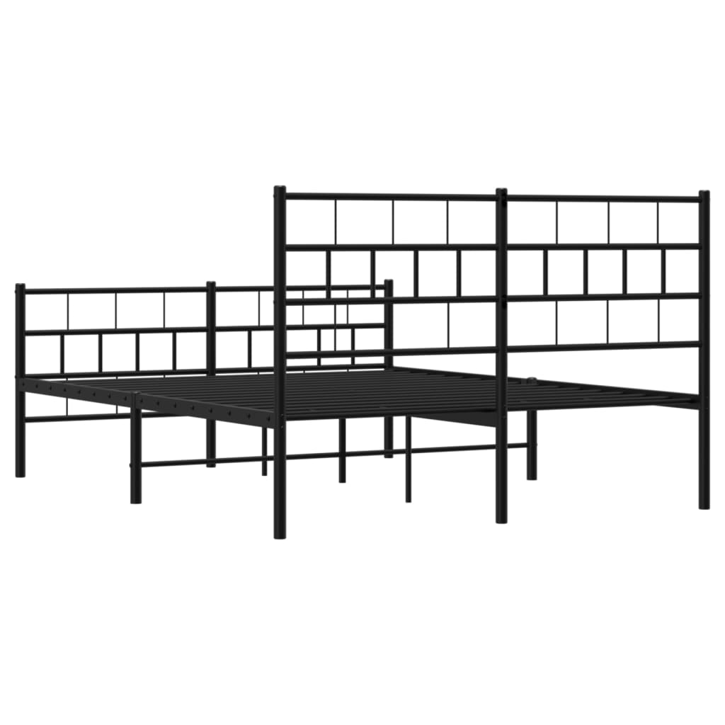 vidaXL Estructura cama sin colchón con estribo metal negro 150x200 cm