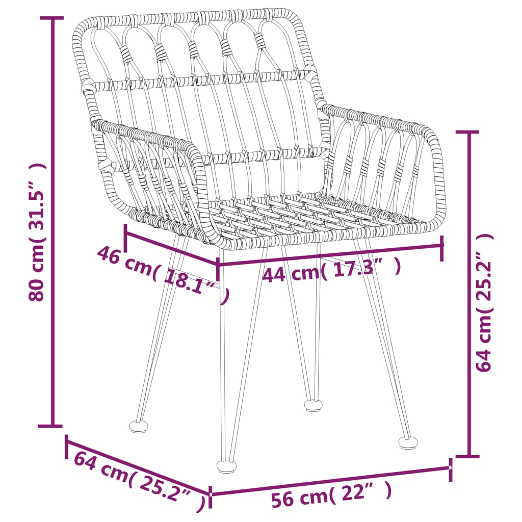 vidaXL Juego de comedor de jardín 7 piezas ratán sintético negro