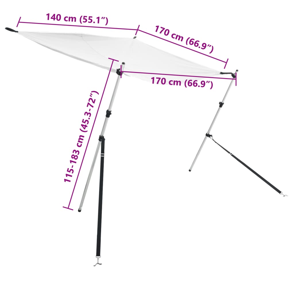 vidaXL Toldo T-Top extensión blanco 170x170x(115-183) cm