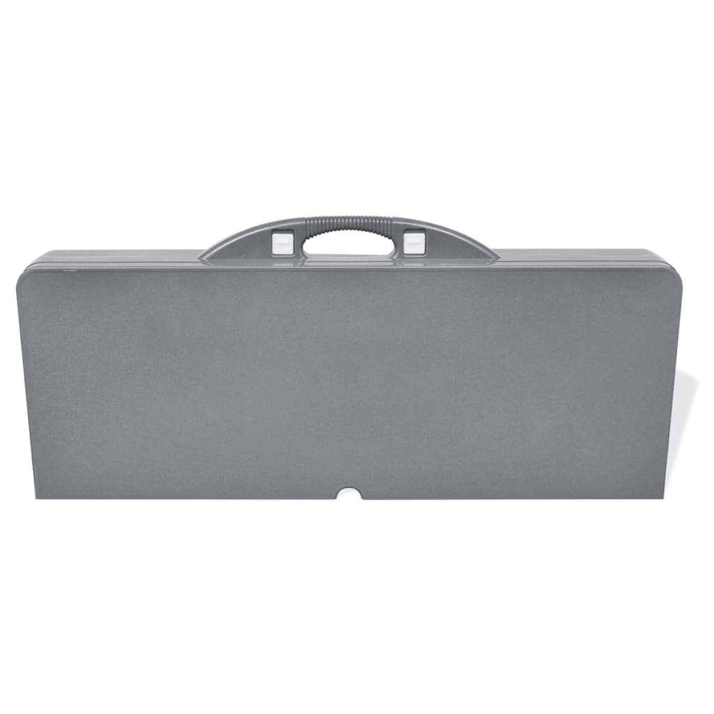 vidaXL Set mesa plegable de camping y 4 taburetes aluminio gris claro