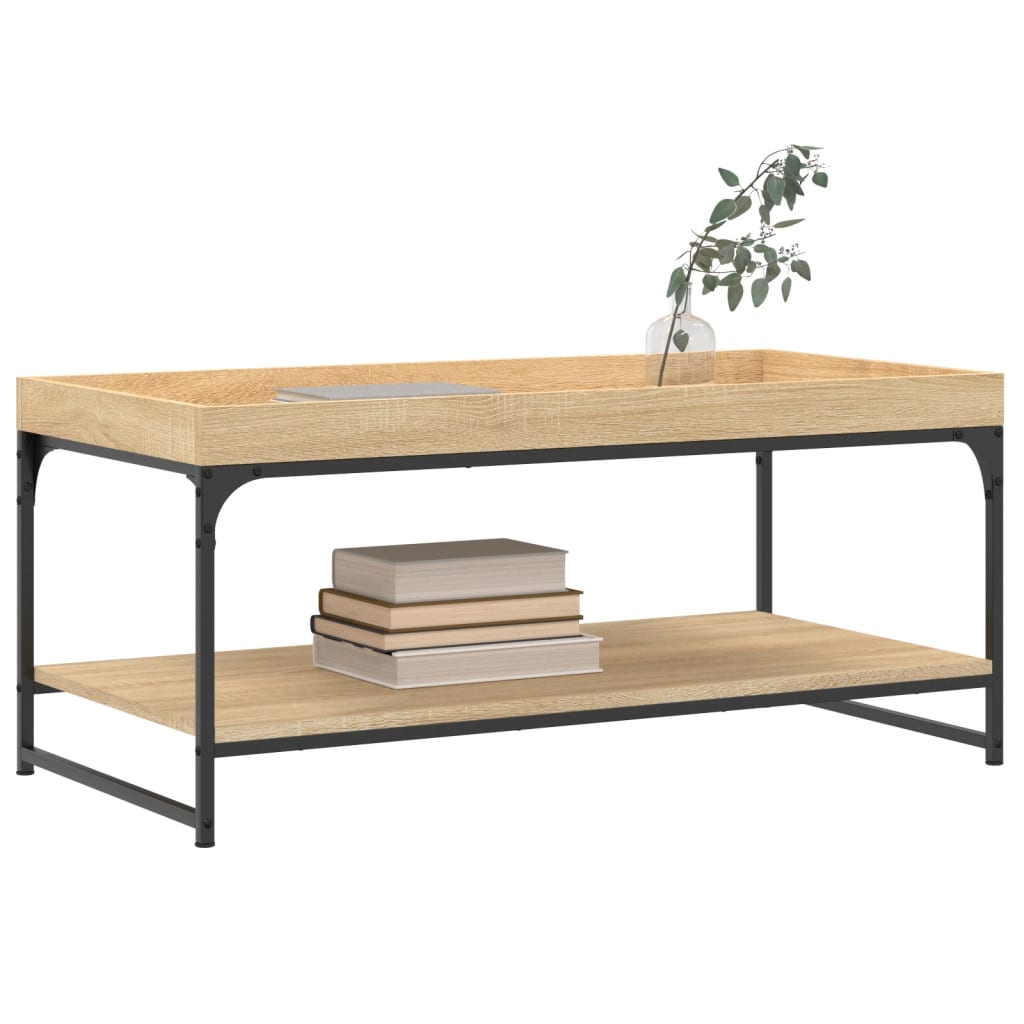 vidaXL Mesa de centro madera de ingeniería roble Sonoma 100x49x45 cm