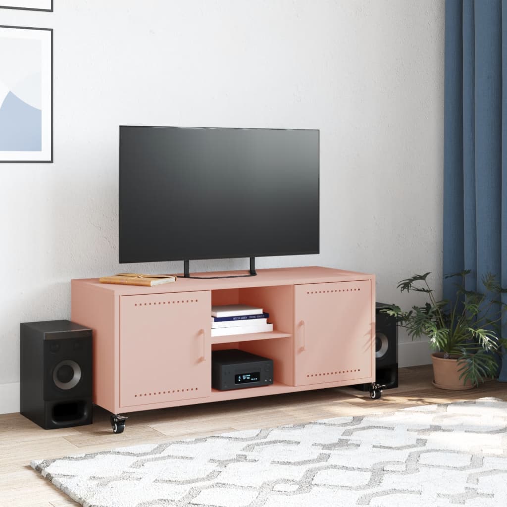 vidaXL Mueble de TV acero rosa 100,5x39x43,5 cm