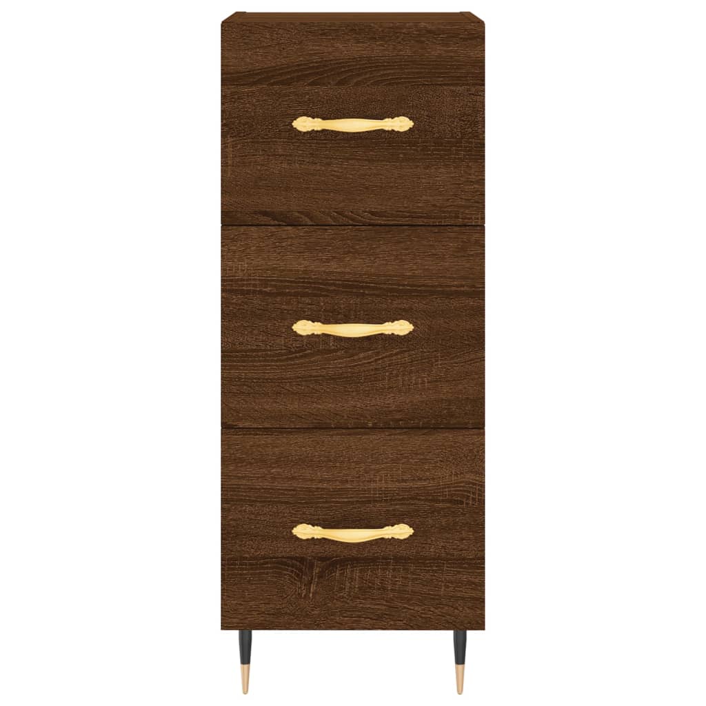 vidaXL Aparador alto madera contrachapada roble marrón 34,5x34x180 cm