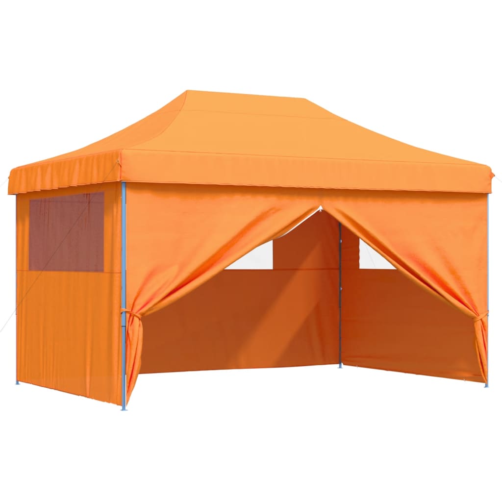 vidaXL Tienda de fiesta plegable Pop-Up 4 paredes laterales naranja