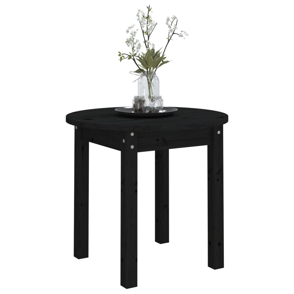 vidaXL Mesa de centro madera maciza de pino negro Ø 45x40 cm