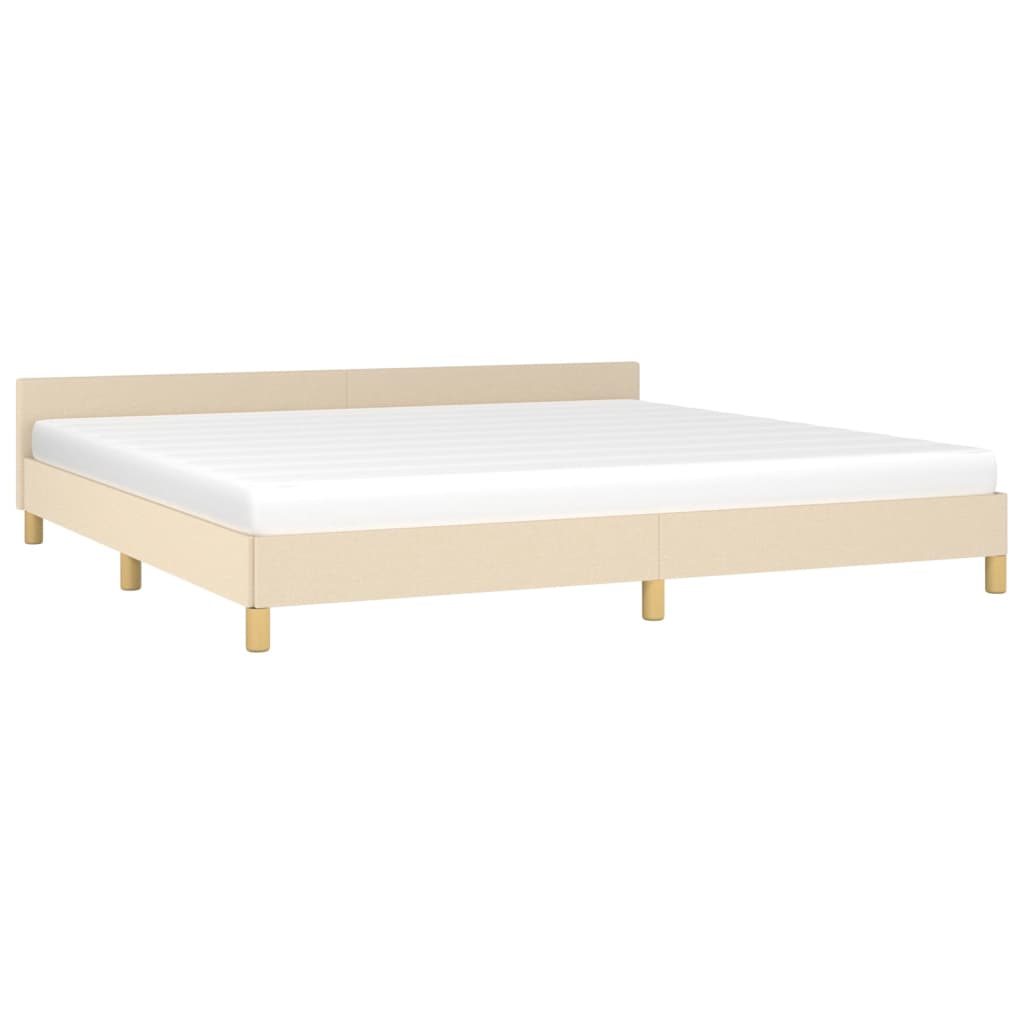 vidaXL Cama sin colchón tela color crema 200x200 cm