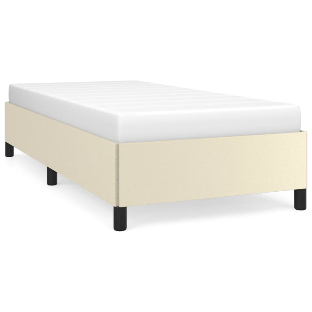 vidaXL Estructura de cama sin colchón cuero sintético crema 90x190 cm