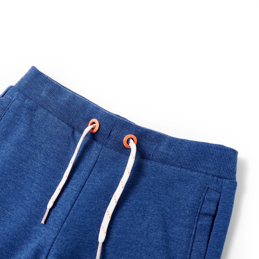 Pantalones cortos infantiles con cordón azul oscuro mélange 140