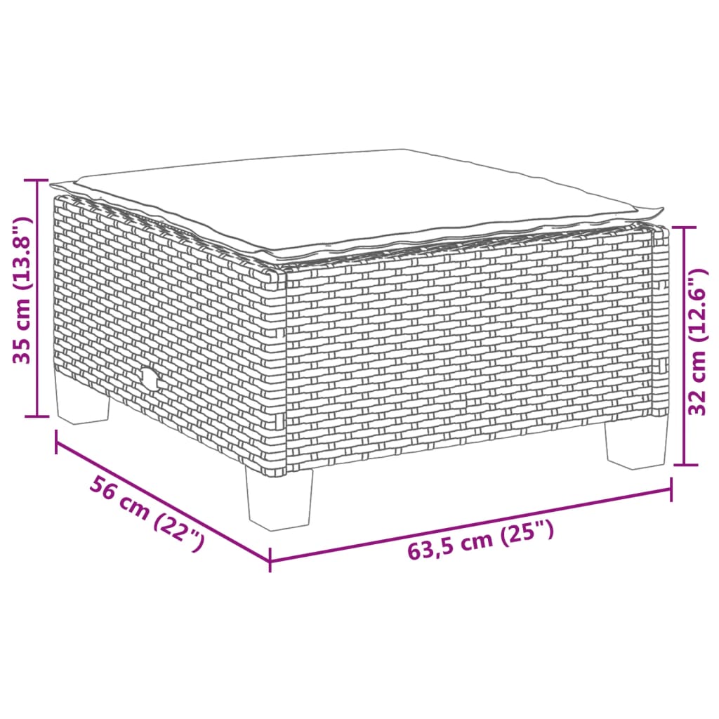 vidaXL Set de sofás de jardín 7 pzas con cojines ratán sintético gris