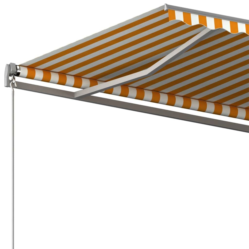 vidaXL Toldo de pie automático amarillo y blanco 500x300 cm