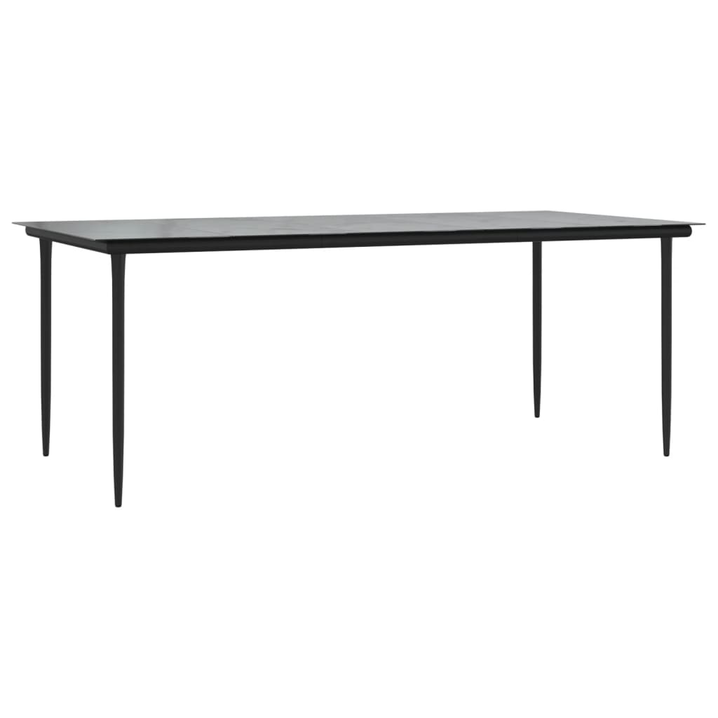 vidaXL Juego de comedor para jardín 7 piezas acero y textilene negro