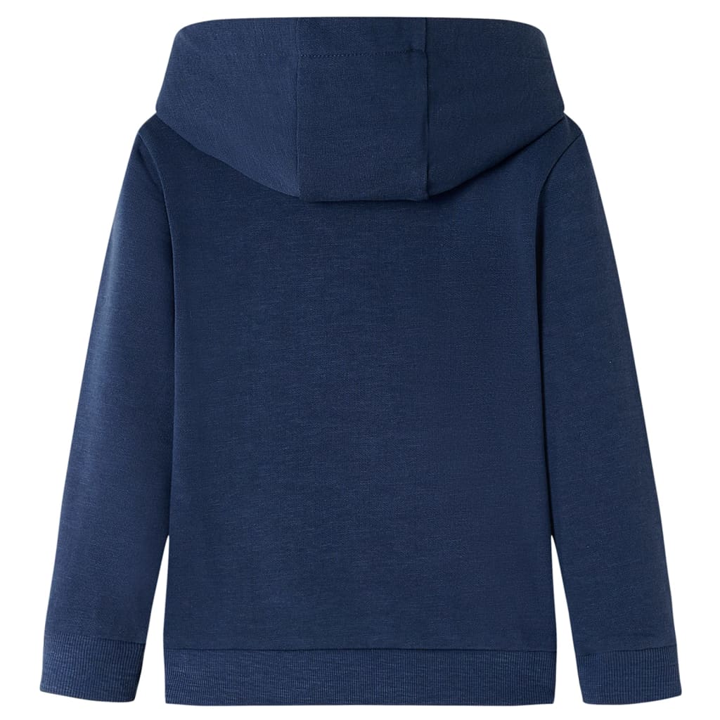 Sudadera infantil con capucha azul marino y naranja 128