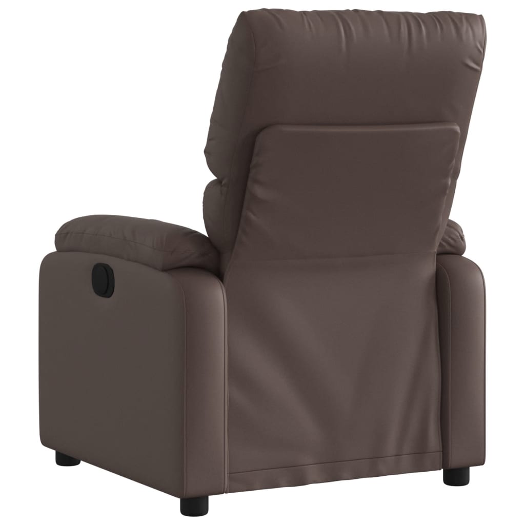 vidaXL Sillón de masaje reclinable cuero sintético marrón