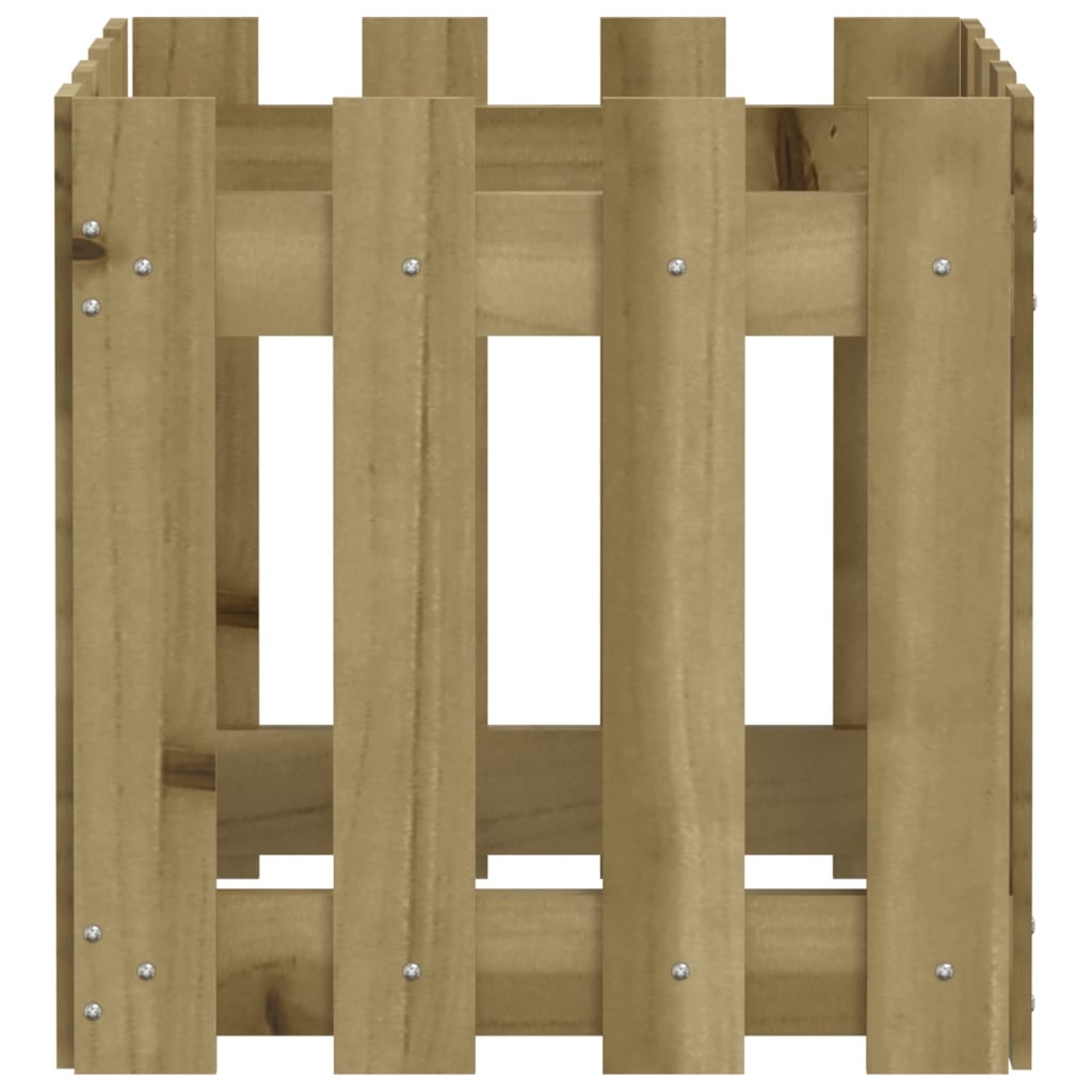 vidaXL Jardinera diseño de valla madera de pino impregnada 40x40x40 cm