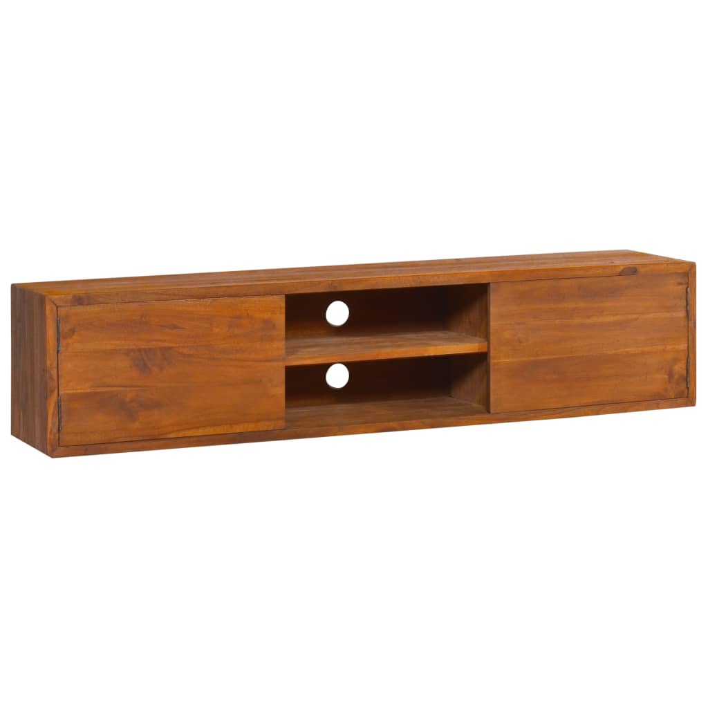 vidaXL Mueble de TV de pared madera maciza de teca 135x30x30 cm