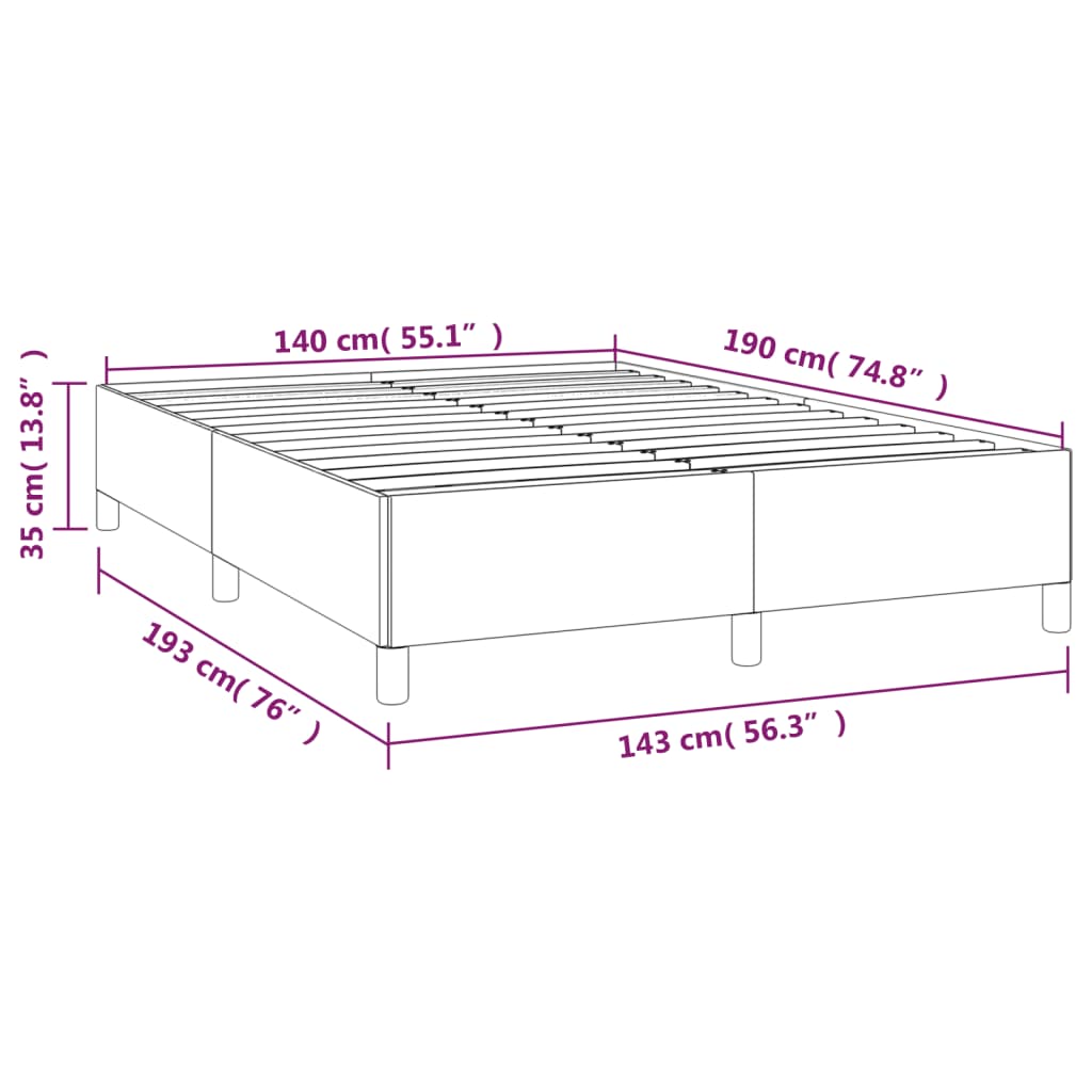 vidaXL Estructura de cama de tela gris taupe 140x190 cm