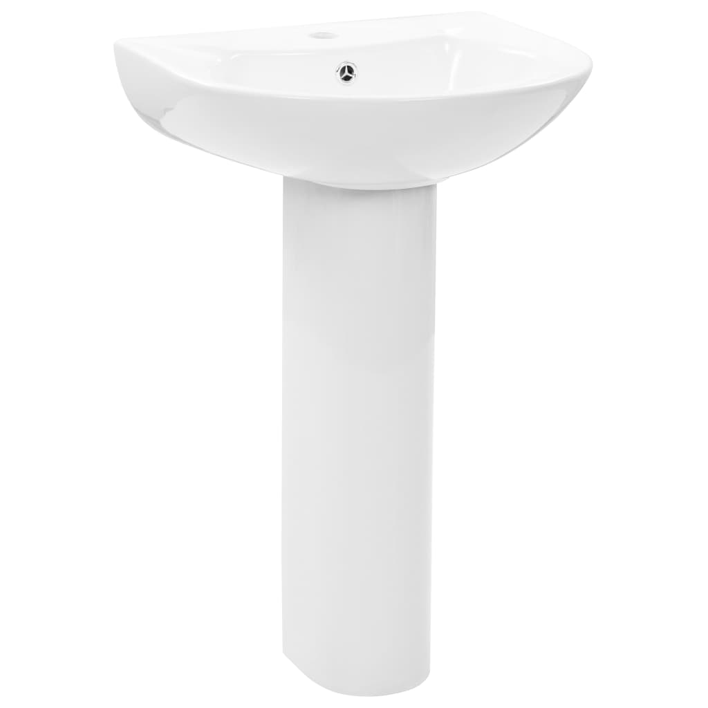 vidaXL Lavabo de pie de cerámica blanco 520x440x190 mm