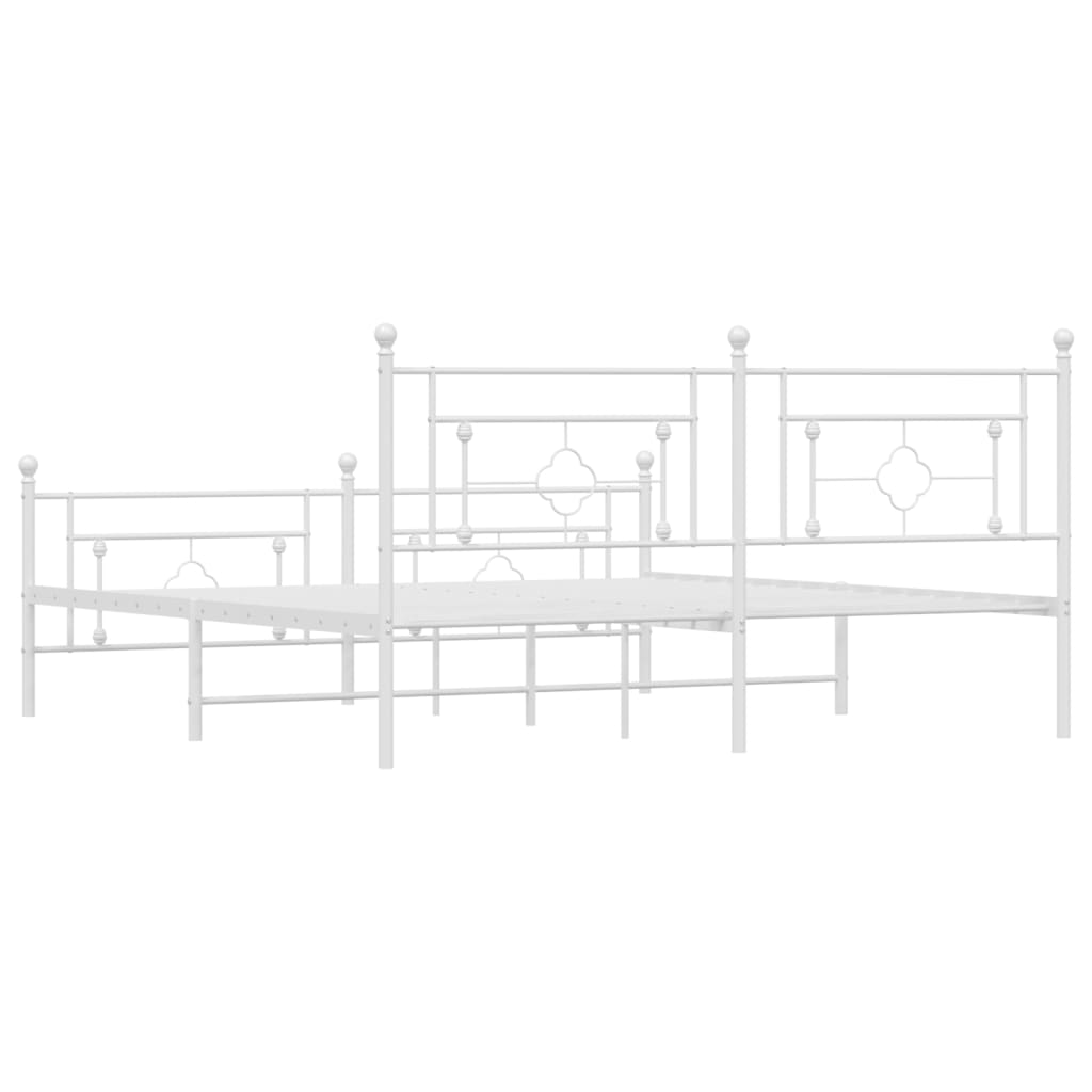 vidaXL Estructura cama sin colchón con estribo metal blanco 180x200 cm