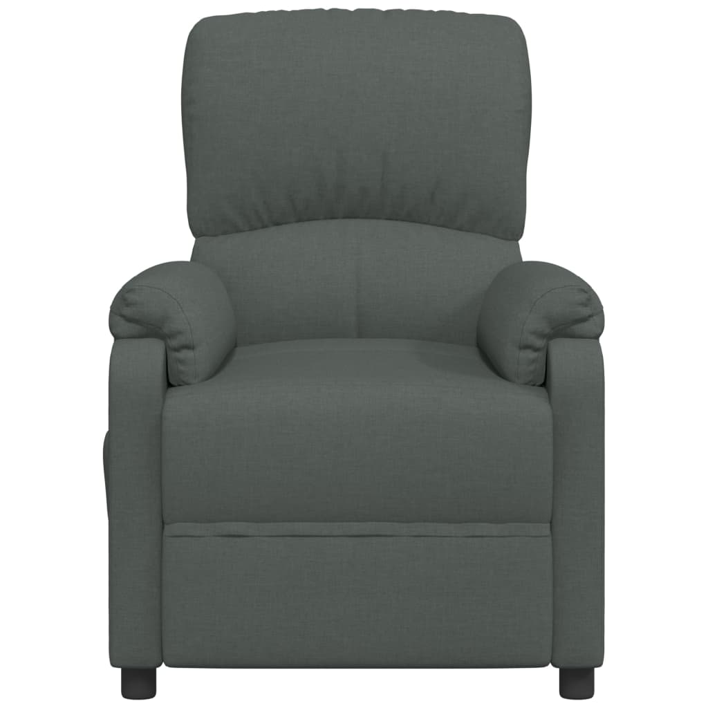 vidaXL Sillón reclinable de tela gris oscuro