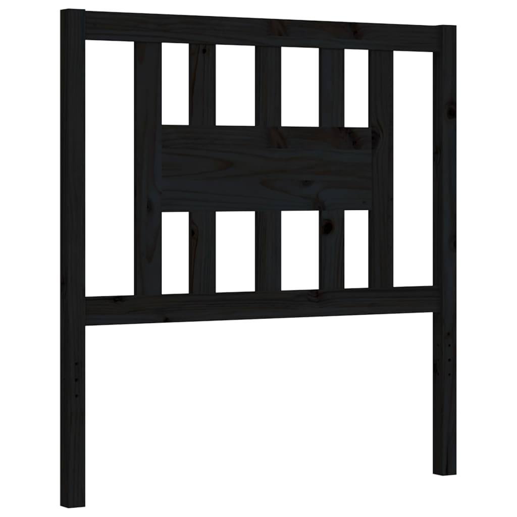 vidaXL Estructura de cama con cabecero madera maciza negro 100x200 cm