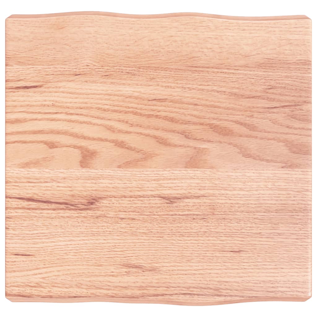 vidaXL Tablero mesa madera tratada borde natural marrón 40x40x(2-6) cm