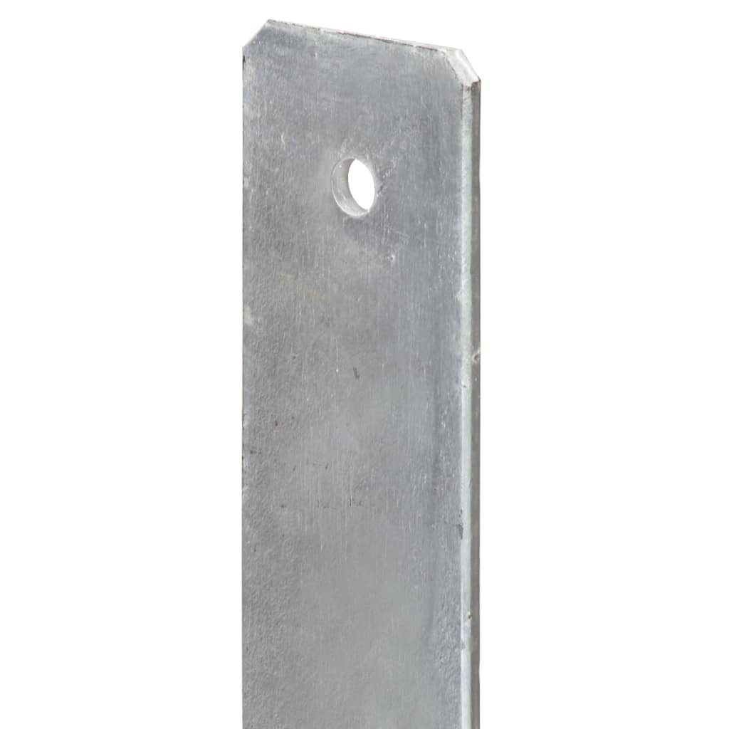 vidaXL Anclajes de valla 6 uds acero galvanizado plateado 10x6x60 cm