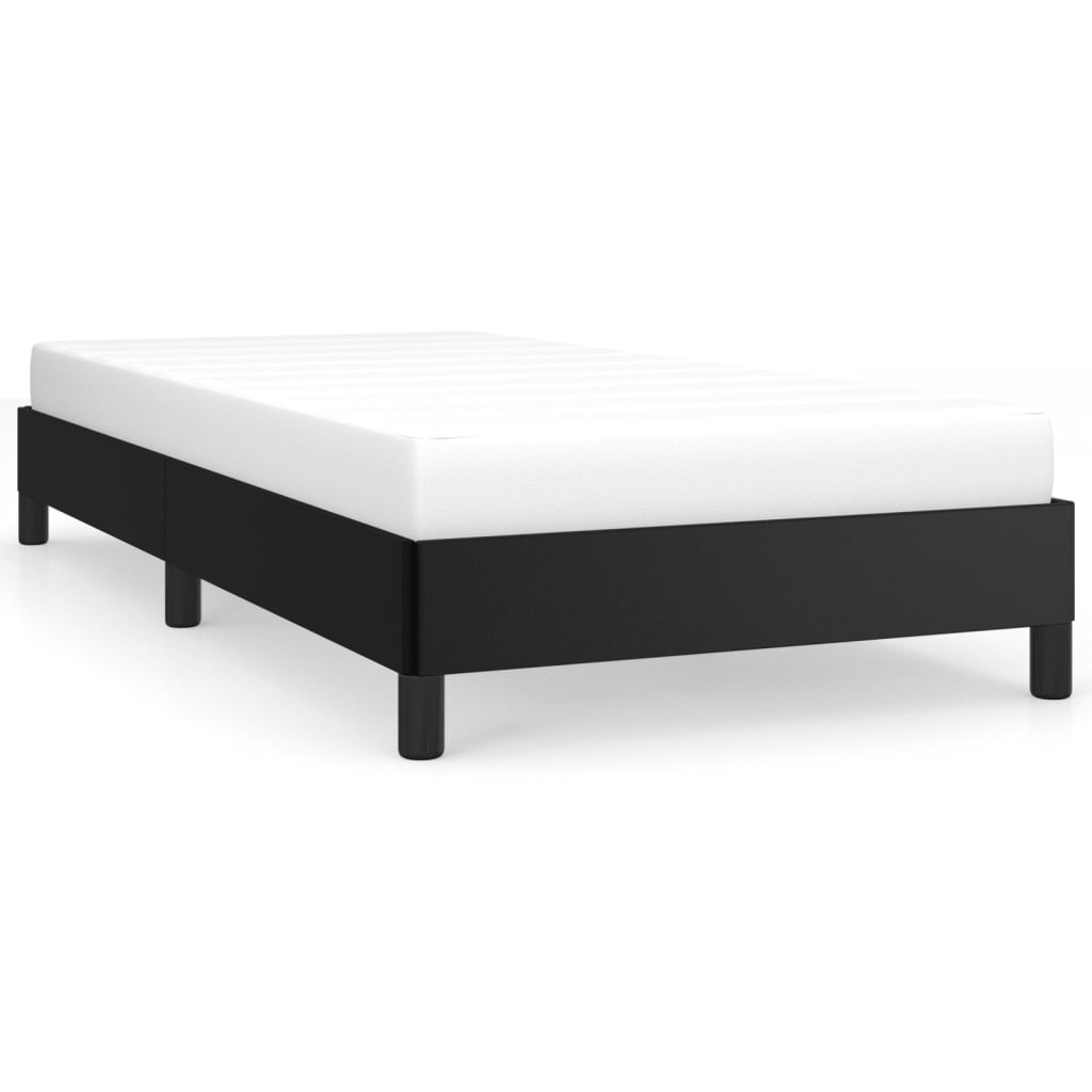 vidaXL Estructura de cama sin colchón cuero sintético negro 90x200 cm