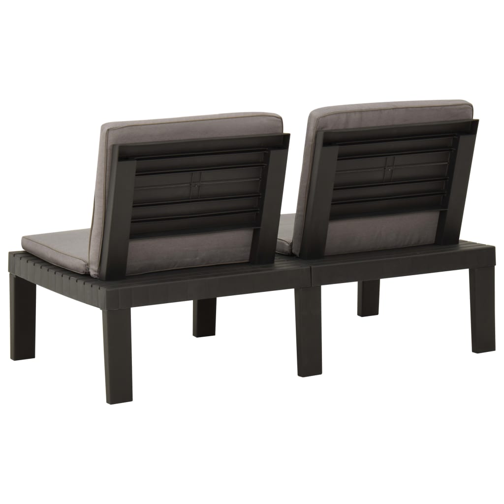 vidaXL Set de muebles de jardín 4 piezas con cojines plástico gris