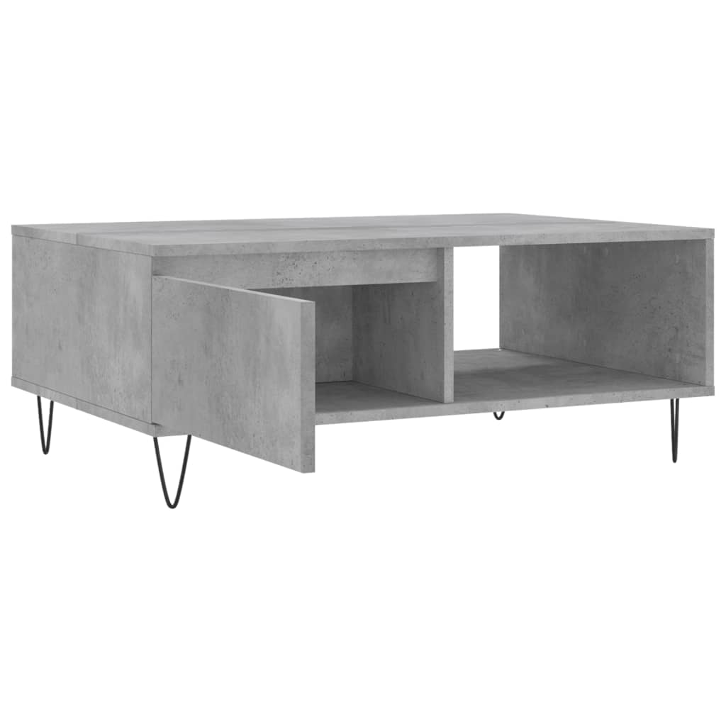 vidaXL Mesa de centro madera de ingeniería gris hormigón 90x60x35 cm