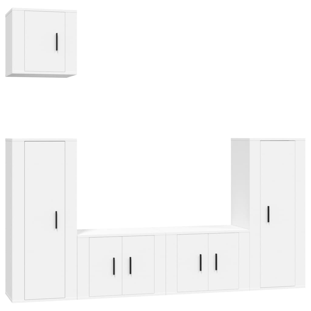 vidaXL Set de muebles para TV 5 piezas madera contrachapada blanco