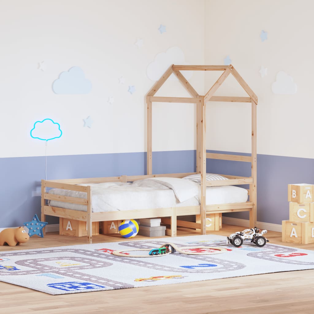 vidaXL Techo de cama infantil madera maciza pino 98x70x176,5 cm