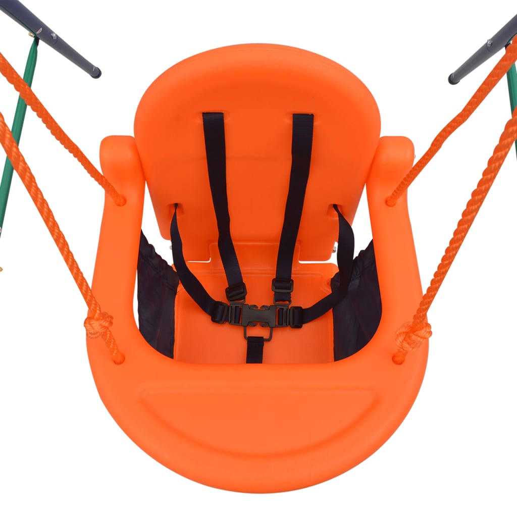 vidaXL Columpio individual y columpio para niños 2 en 1 naranja