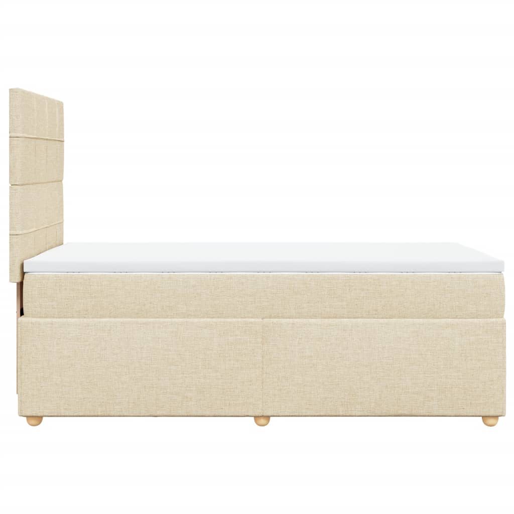 vidaXL Cama box spring con colchón tela color crema 90x190 cm