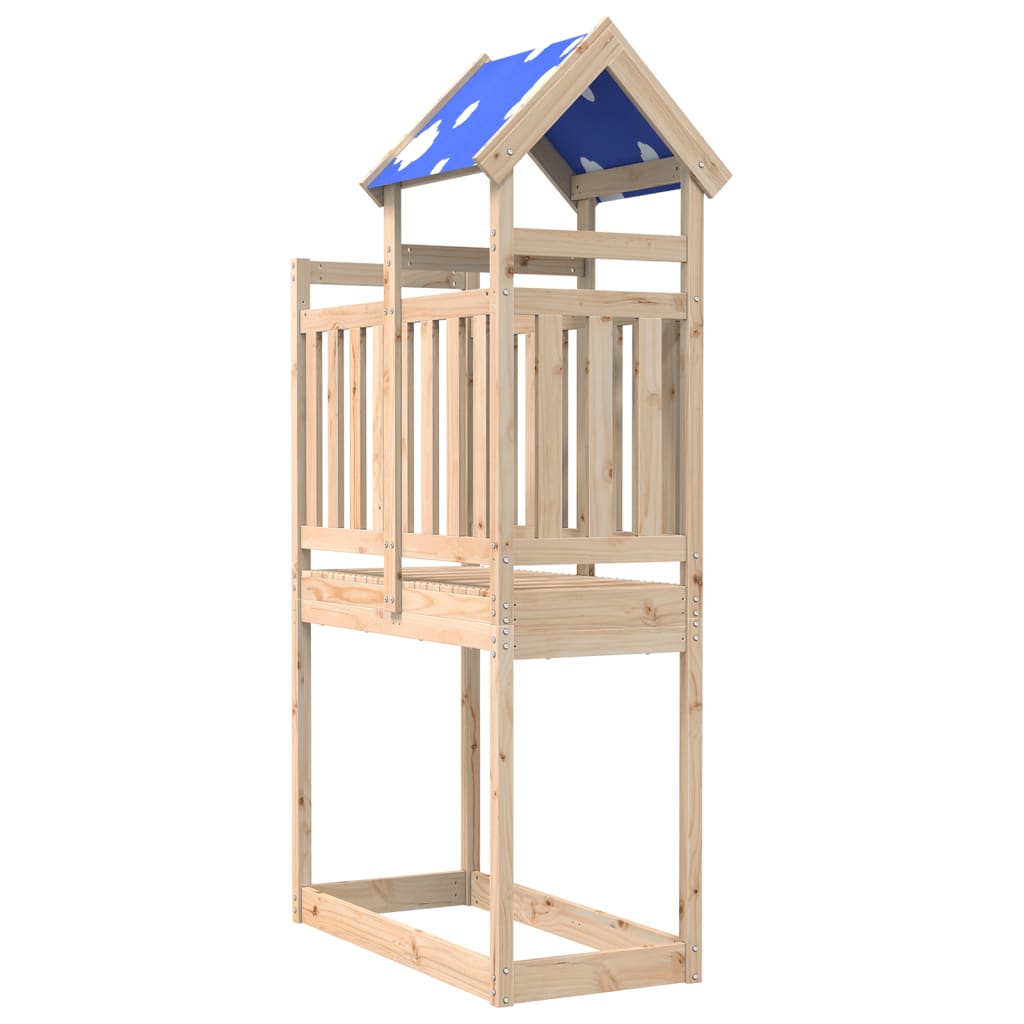 vidaXL Torre de juegos madera maciza de pino 110,5x52,5x215 cm