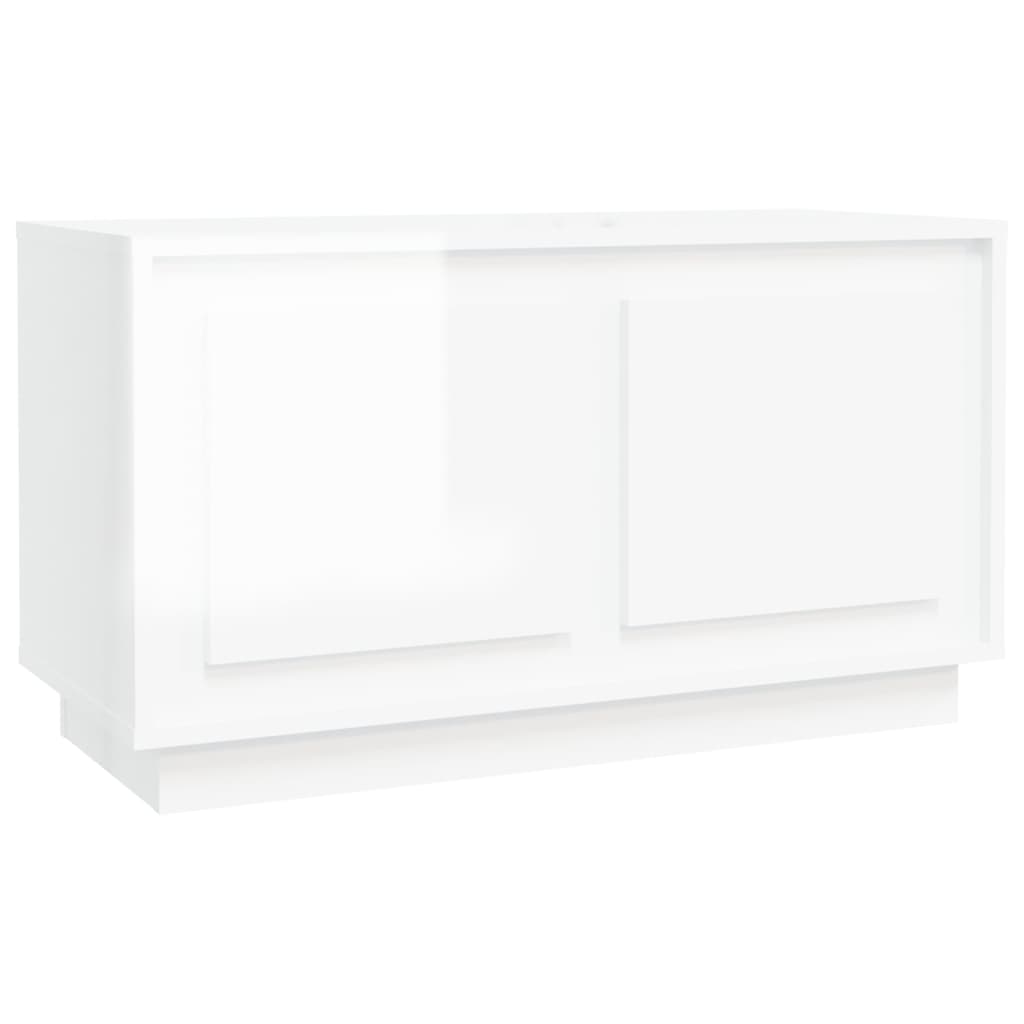 vidaXL Mueble para TV madera contrachapada blanco brillo 80x35x45 cm