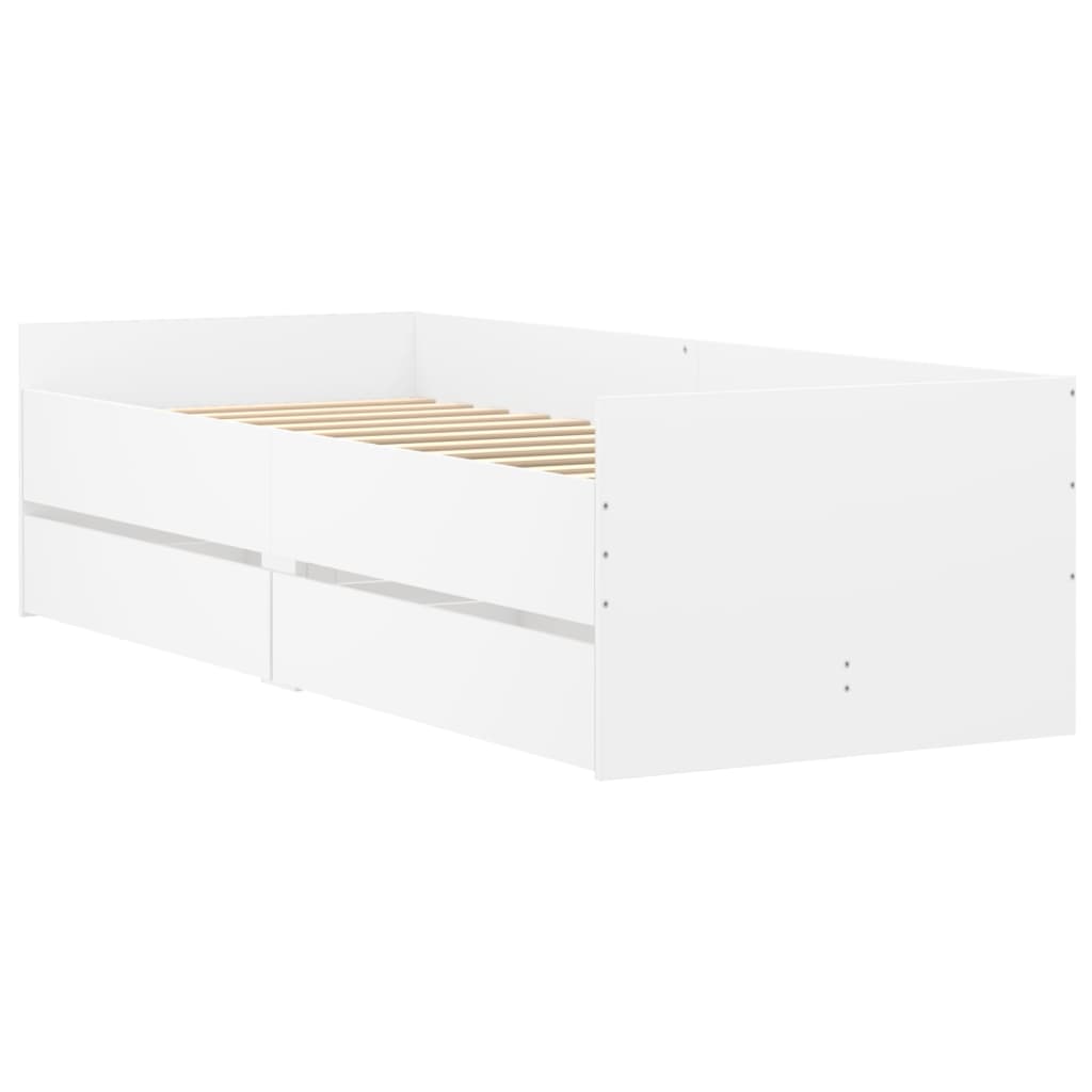 vidaXL Estructura de cama con cajones blanco 100x200 cm