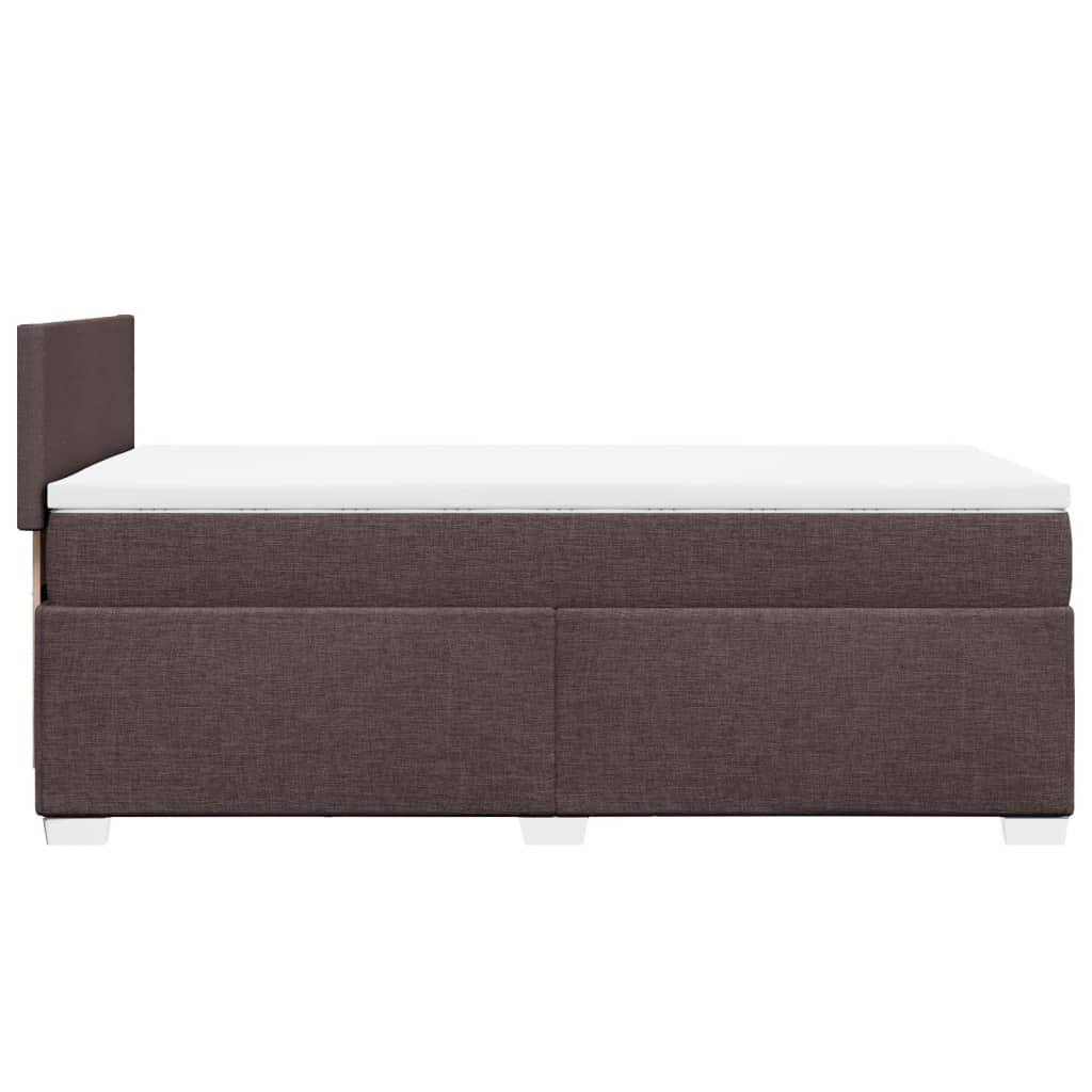 vidaXL Cama box spring con colchón tela marrón oscuro 100x200 cm