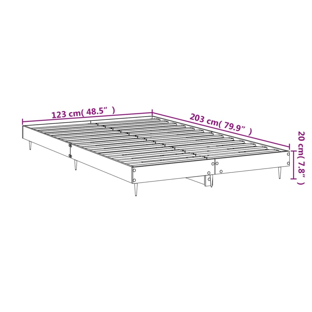 vidaXL Estructura de cama madera de ingeniería blanco brillo 120x200cm