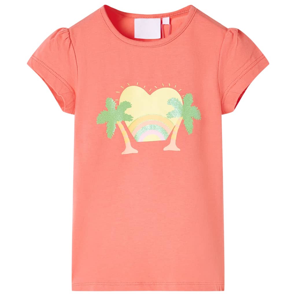 Camiseta infantil color coral 128