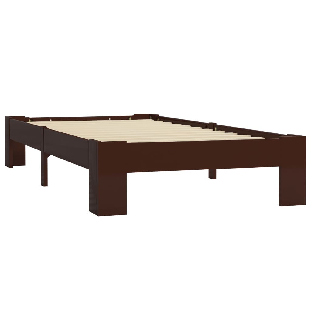 vidaXL Estructura cama sin colchón madera pino marrón oscuro 90x200 cm