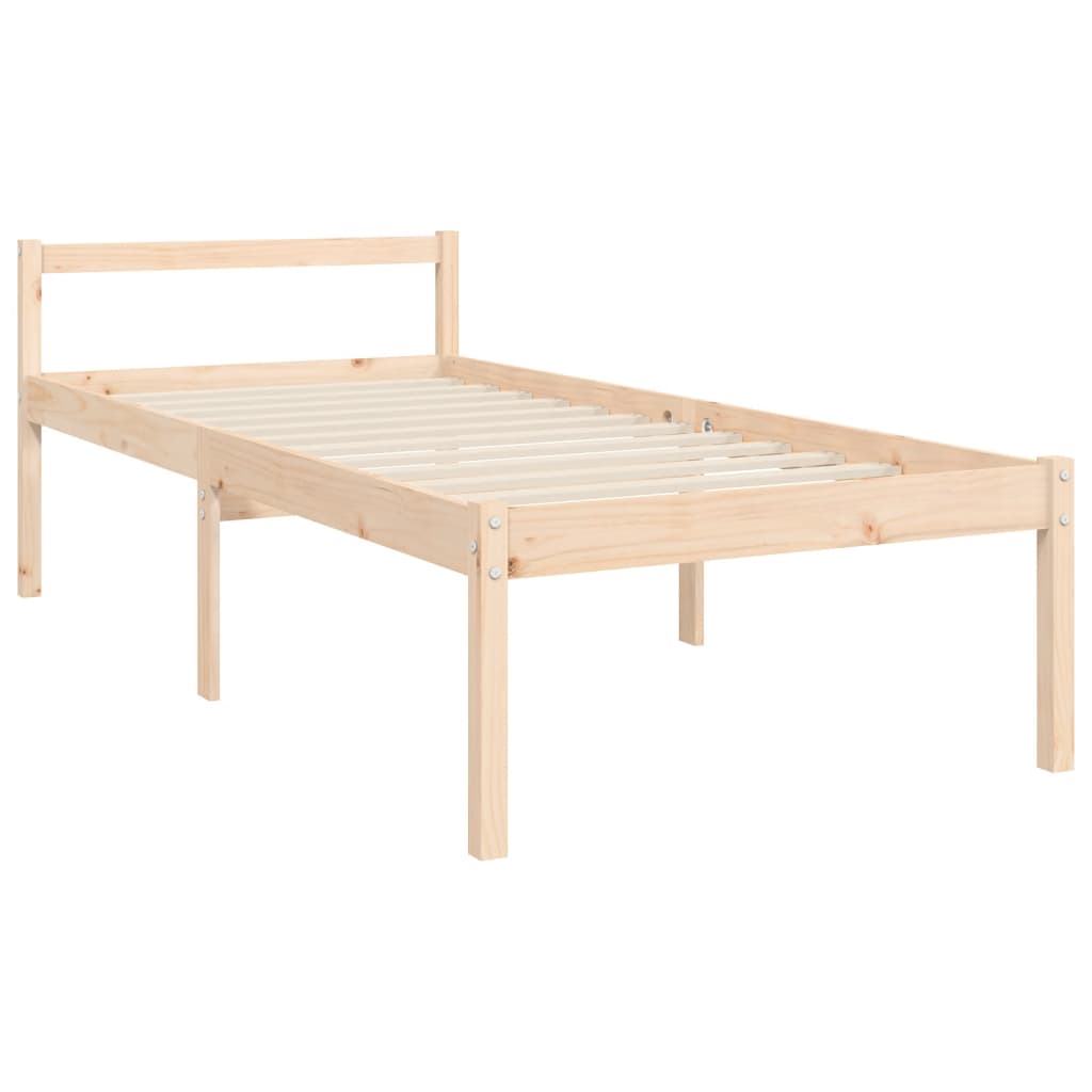 vidaXL Cama para personas mayores con cabecero madera maciza