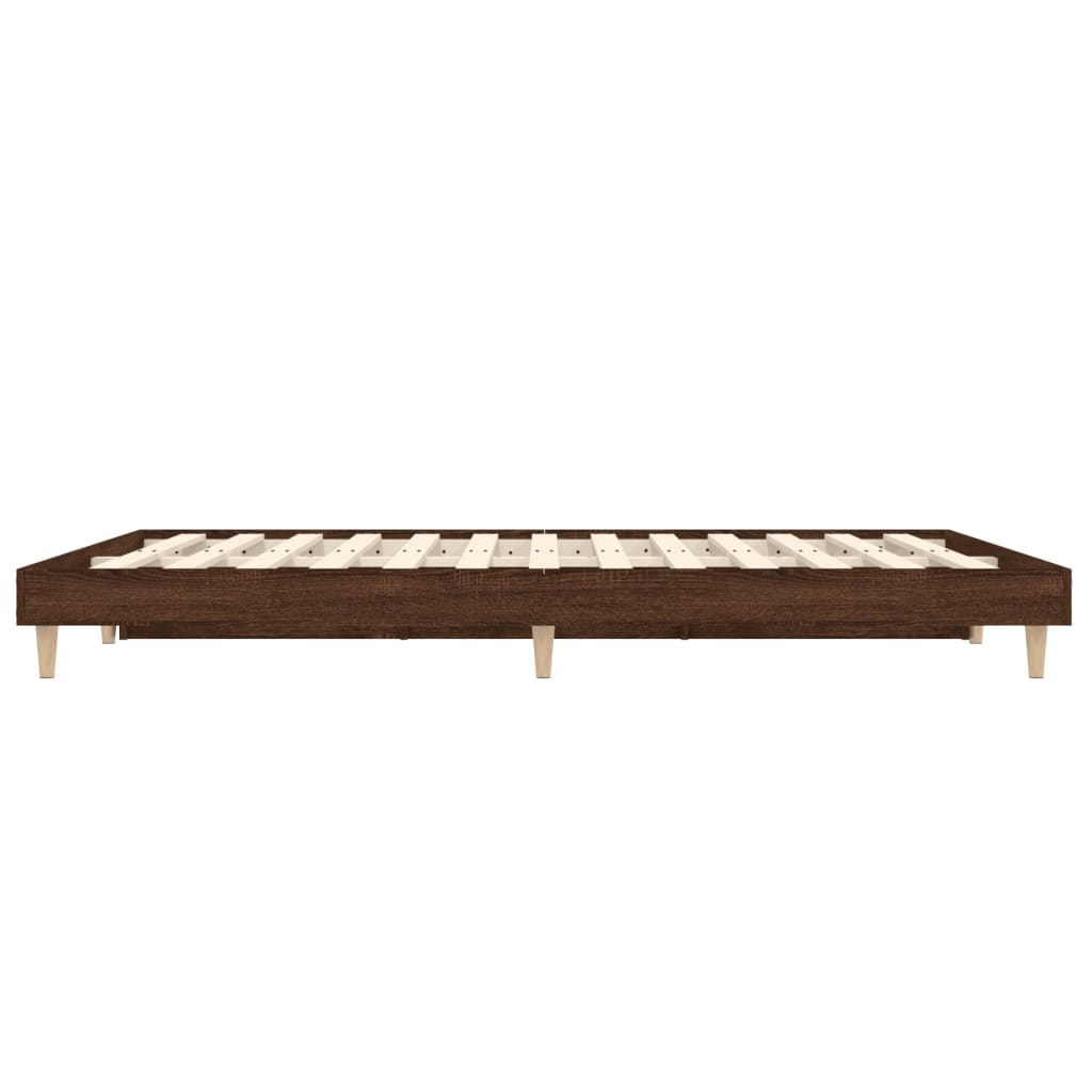 vidaXL Estructura de cama sin colchón madera marrón roble 120x190 cm