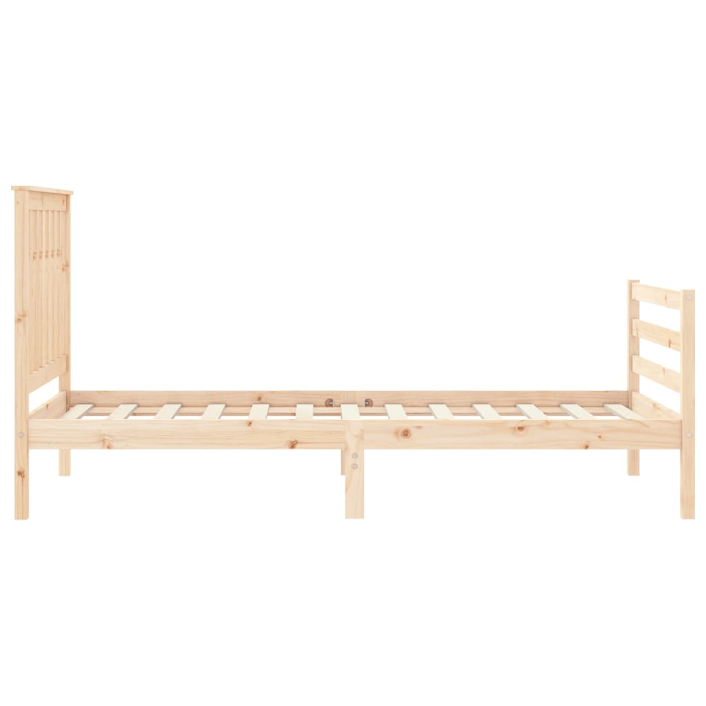 vidaXL Estructura de cama con cabecero madera maciza