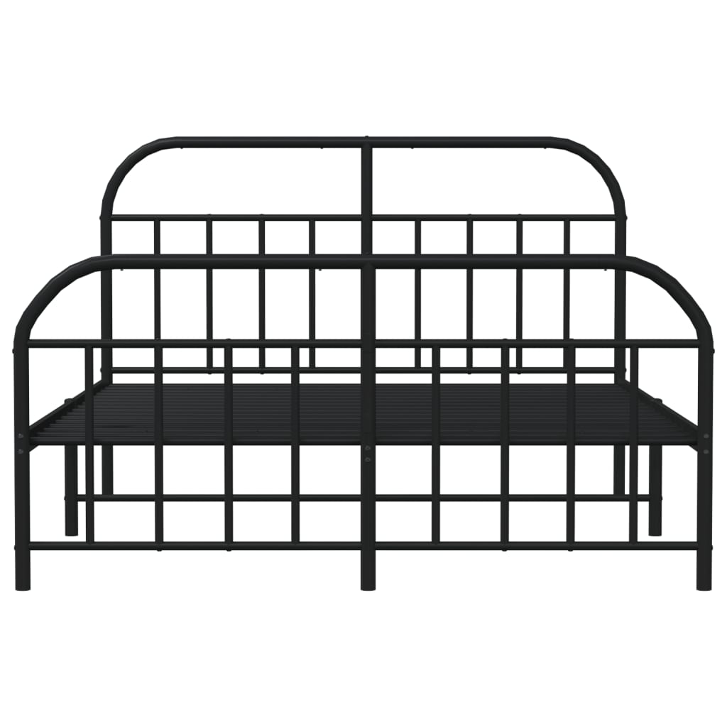 vidaXL Estructura de cama cabecero y estribo metal negro 140x200 cm