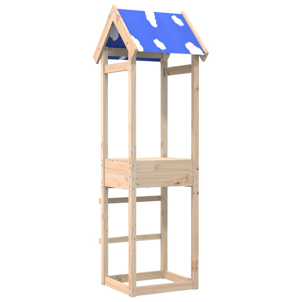 vidaXL Torre de juegos madera maciza de pino 52,5x46,5x195 cm